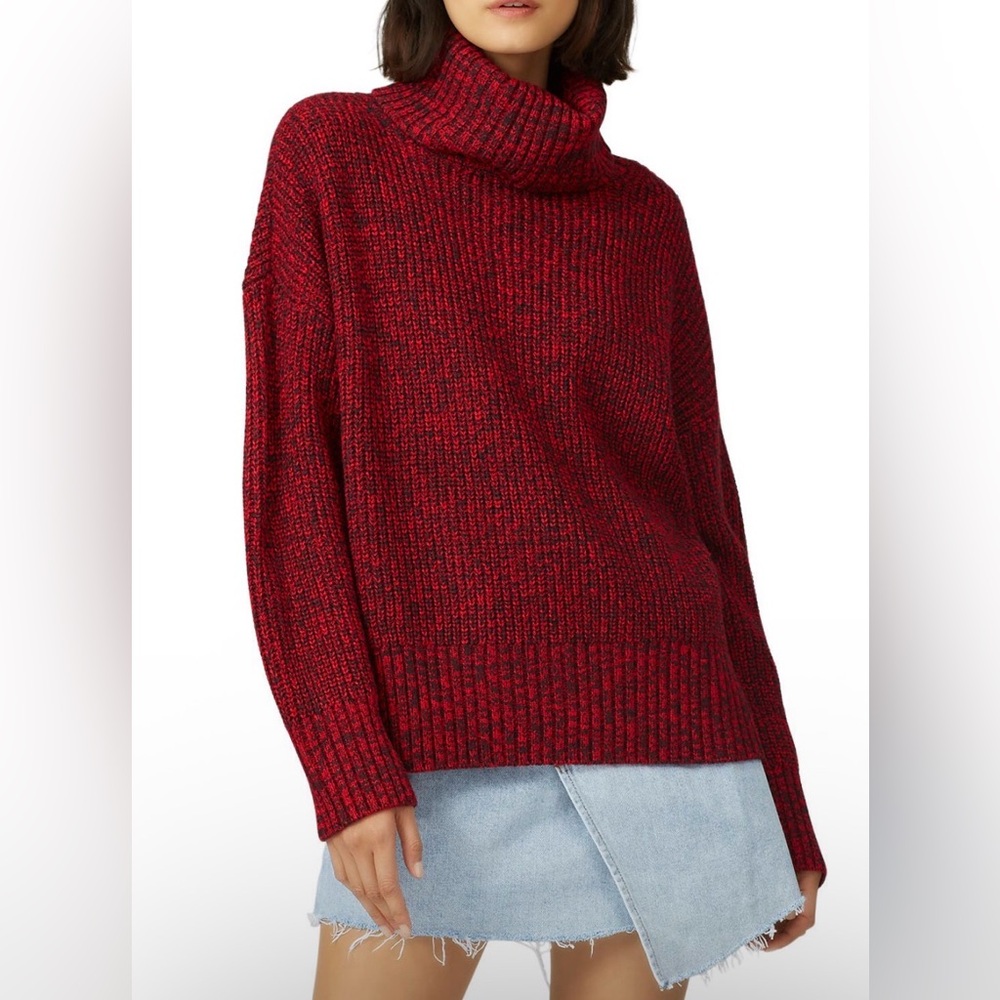 Sanctuary The Roll Neck Sweater (marbled red)